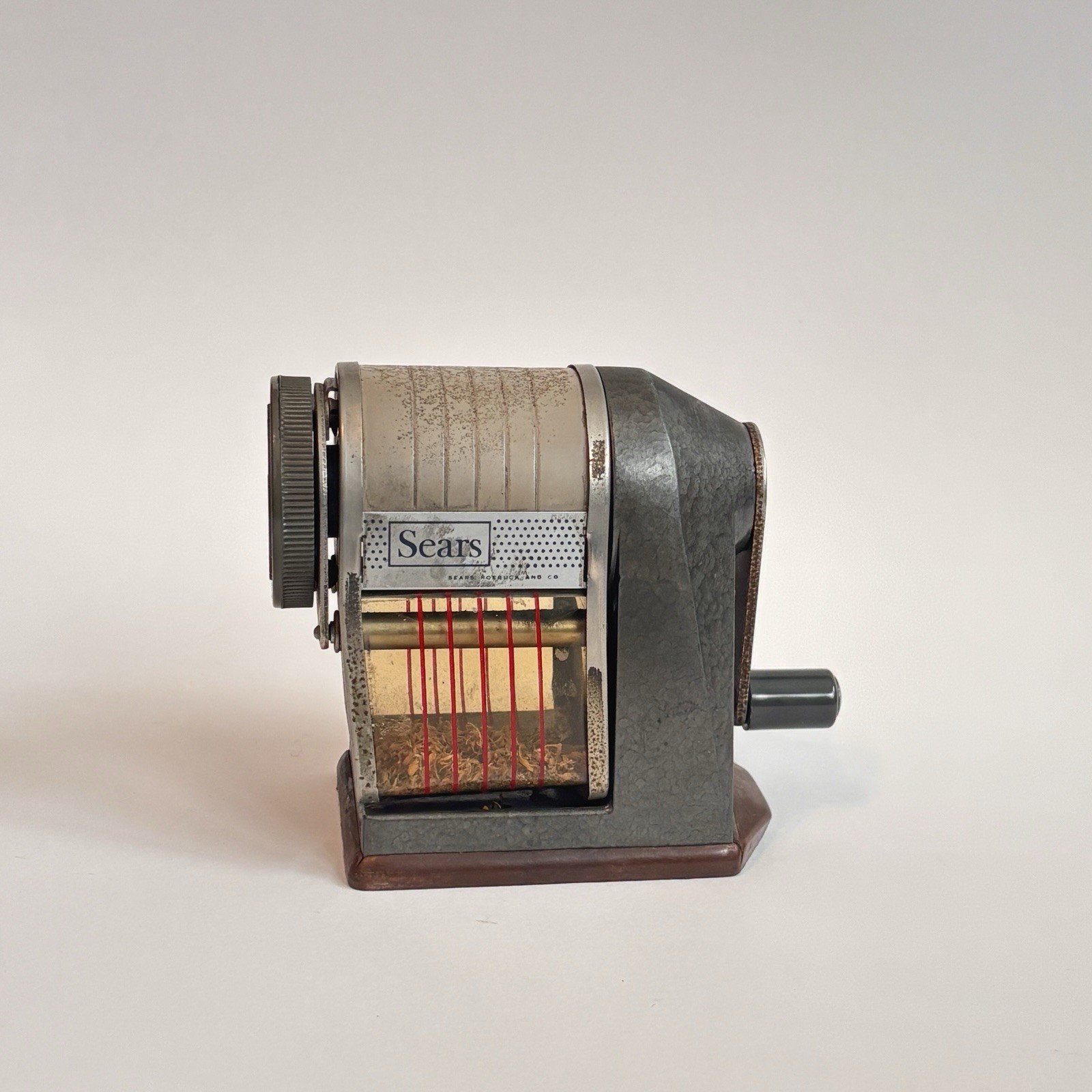 Vintage 1960s Sears Roebuck & Co. Manual Pencil Sharpener Desk Weighted Base