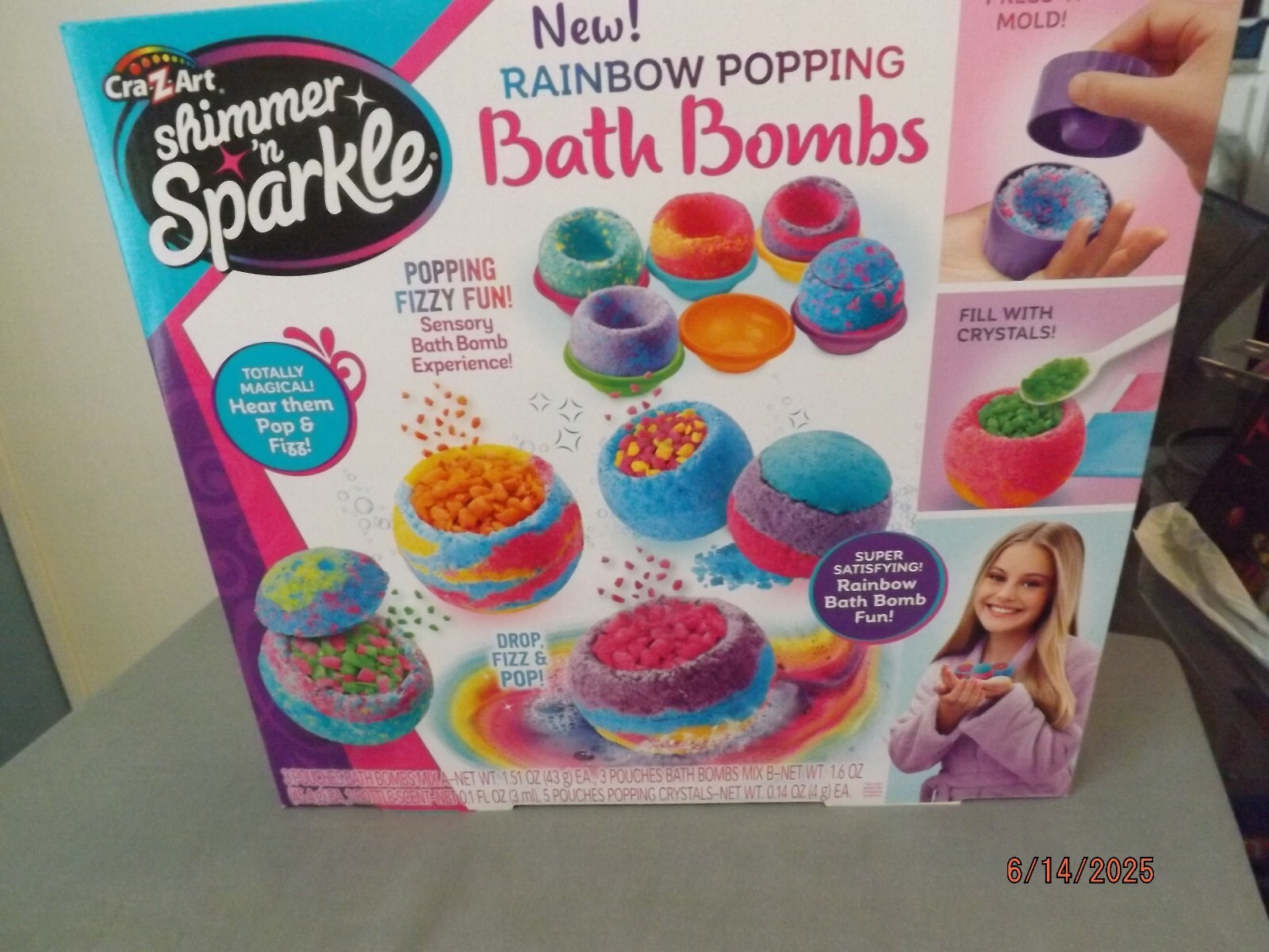 Cra-Z-Art Shimmer N Sparkle Rainbow Popping Bath Bombs BRAND NEW