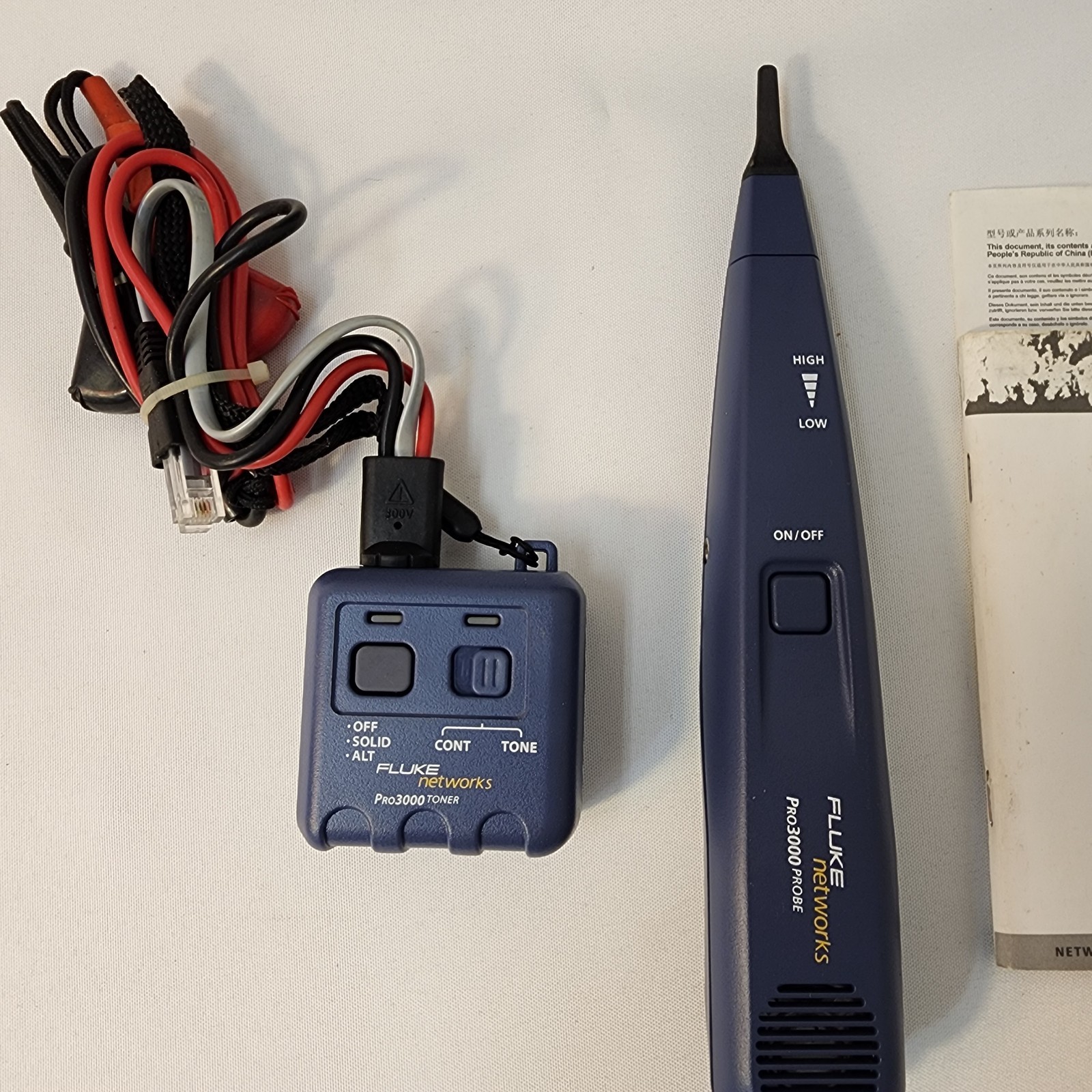 Fluke Networks PRO 3000 Toner and Probe Kit w/ Case "TESTED WORKING"