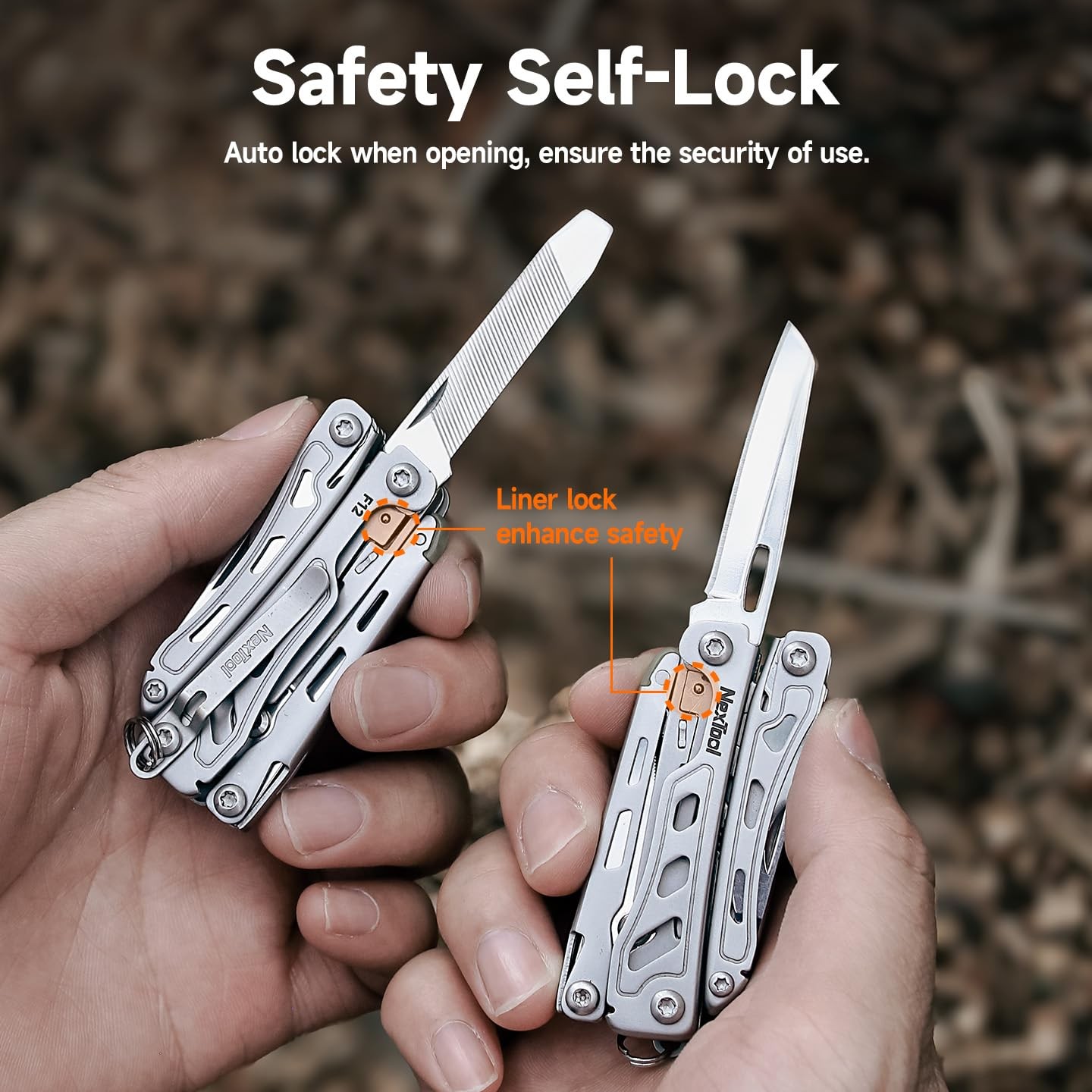 F12 Mini Multitool, 13-in-1 Keychain Multitool with Serrated Scissors, File a...