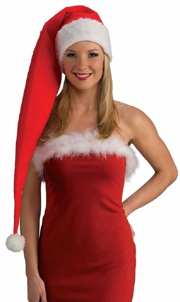 Extra Long Santa Claus Hat 48" Fancy Dress Up Christmas Adult Costume Accessory