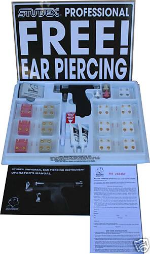 NEW EAR PIERCING GUN M997 STUDEX UNIVERSAL STARTER KIT