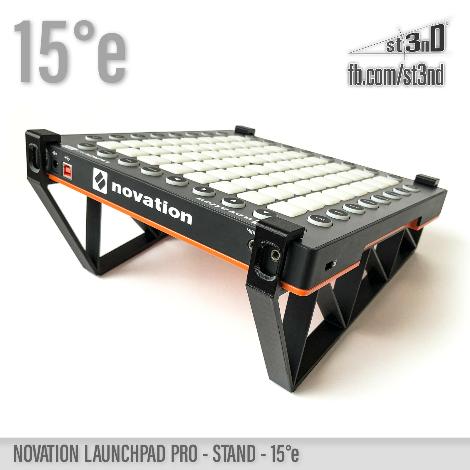 NOVATION LAUNCHPAD PRO - elevated desktop STAND with 15 degrees tilt, 3D printed