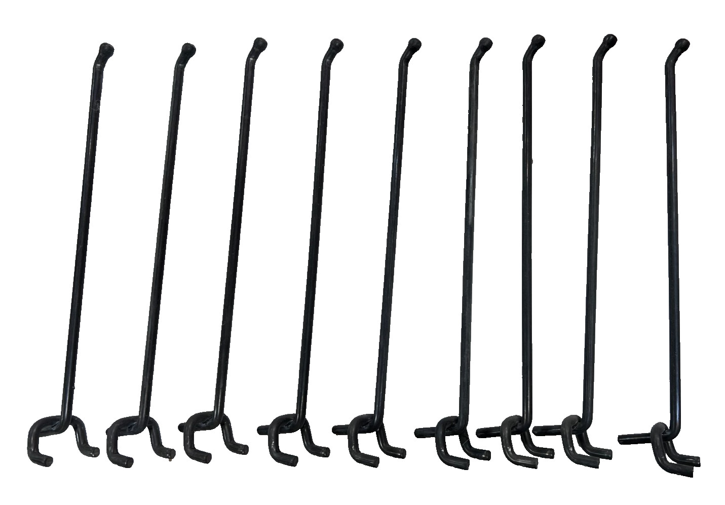 National- 9 Pack- 8" Single Hooks for 1/4" Peg Boards- 180-800