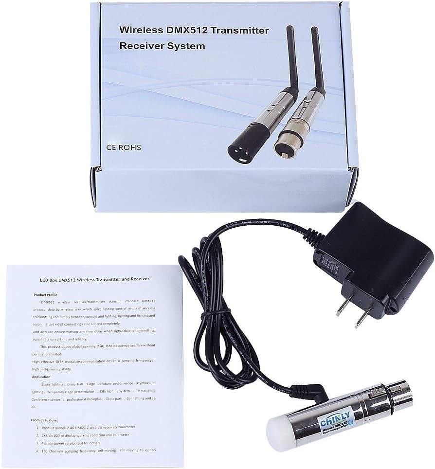 Compact DMX Dfi Wireless Receiver - Real-Time LED Lighting Control, 126 Channels
