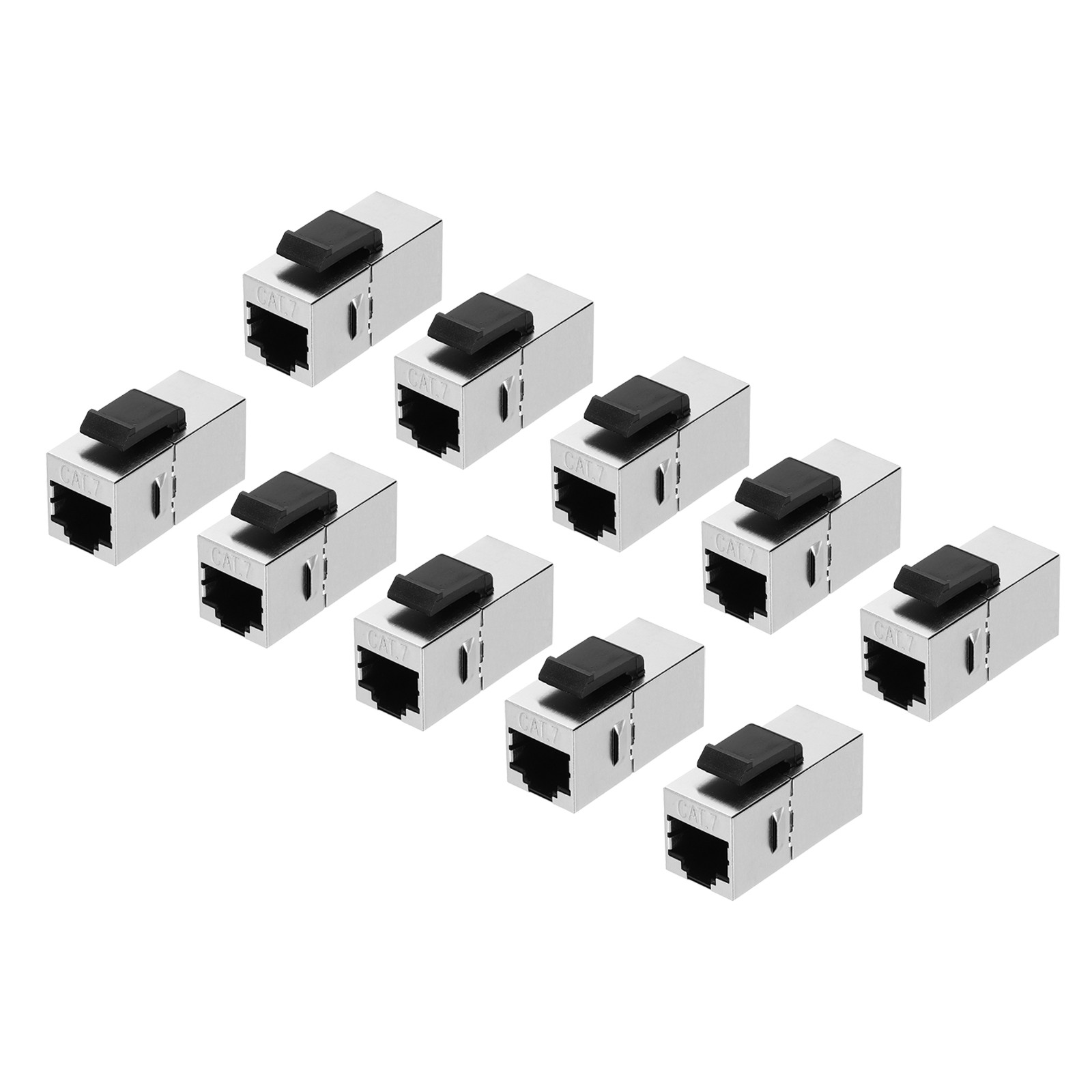 10 Pack RJ45 Cat 7 Ethernet Coupler, Cat7 Shielded Coupler Adapter, Silver