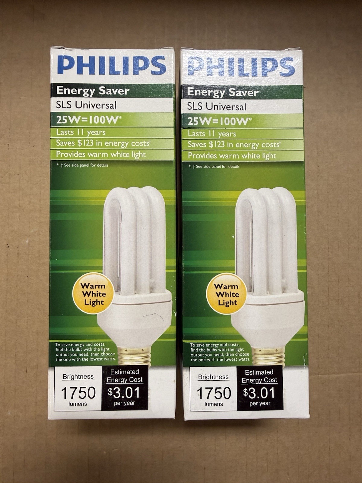 Lot of 2 Philips SLS Universal 25W 120V Light Bulb