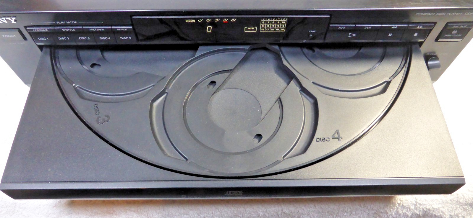 SONY CDP-C225 5-Disc CD Compact Disc Player Carousel Changer Tested