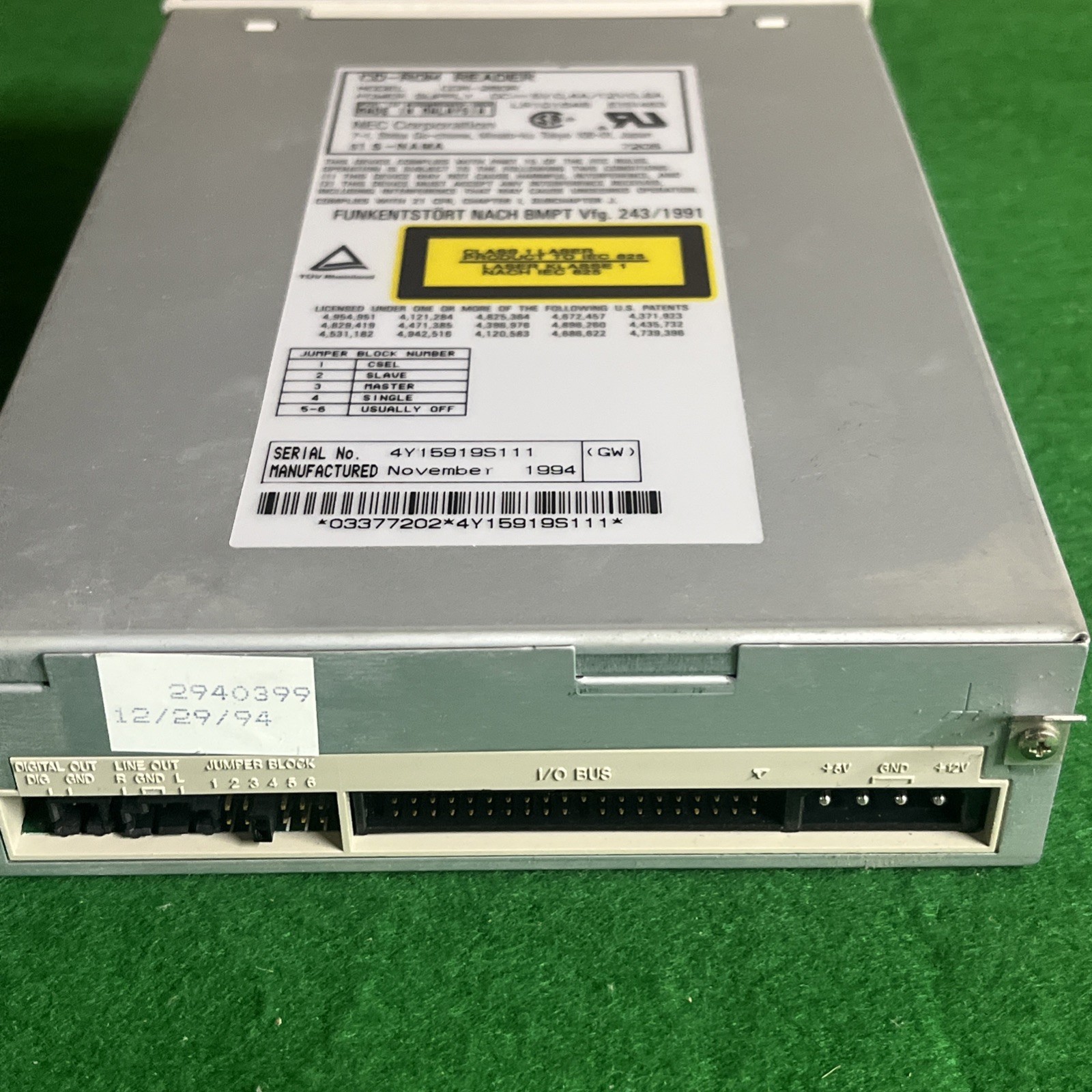 CD-ROM Drive NEC CDR-260 ** 8-bit IDE Interface ** vintage 1994 @4A