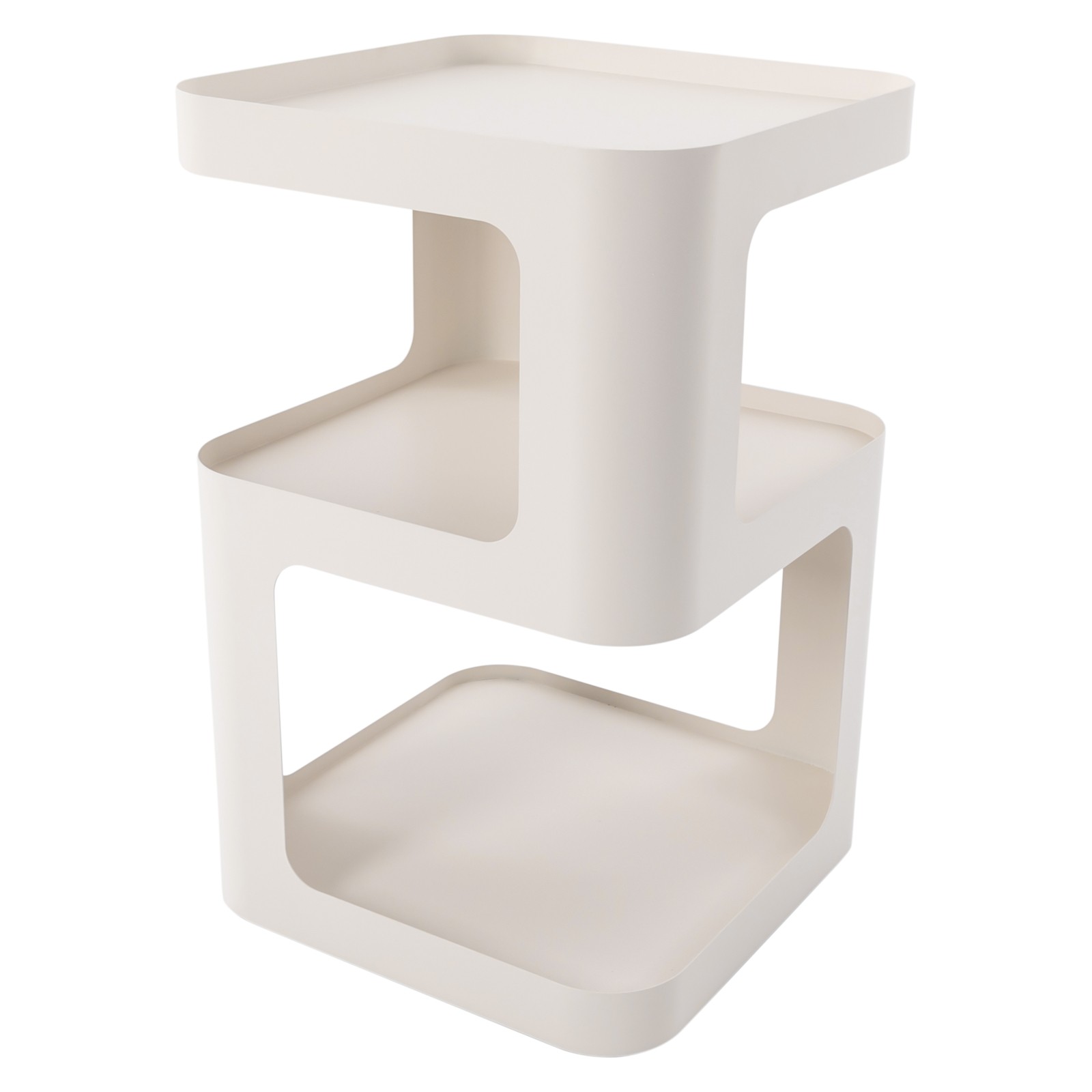 3 Tier Side Table Modern Coffee Table Sofa Bedside Table Storage Organizer White