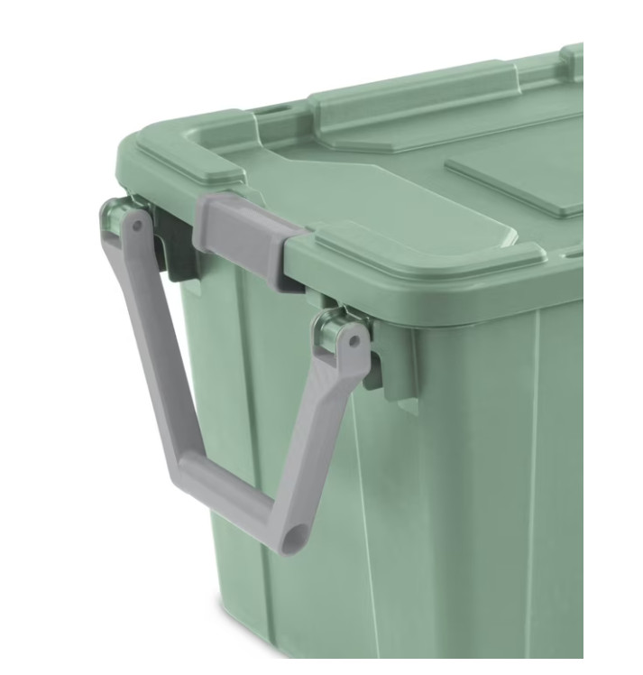 2 pack Sterilite Extra Large Storage Bin, 40 Gallon Wheeled with Handle, Green