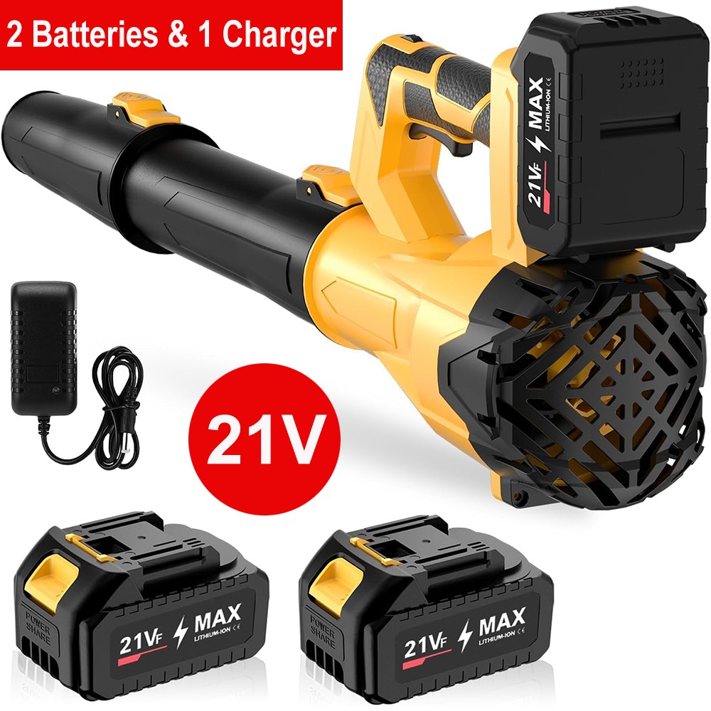 Cordless Leaf Blower 580CFM/160MPH & 6 Speed Levels Electric w/2 Batteries 4.0Ah