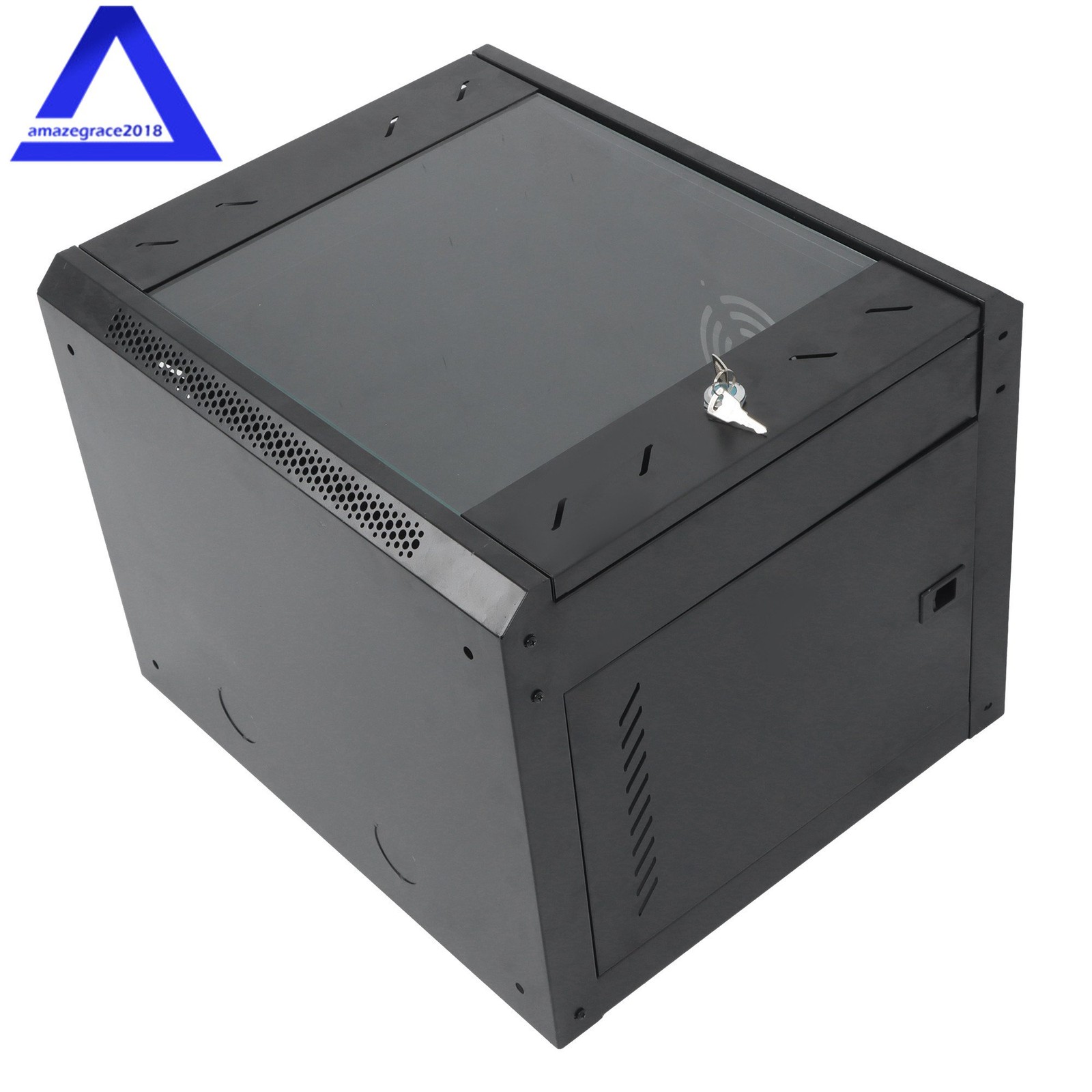 9U Wall Mount Server Cabinet Network Rack Vented Enclosure Lock Door 15.5'' Deep