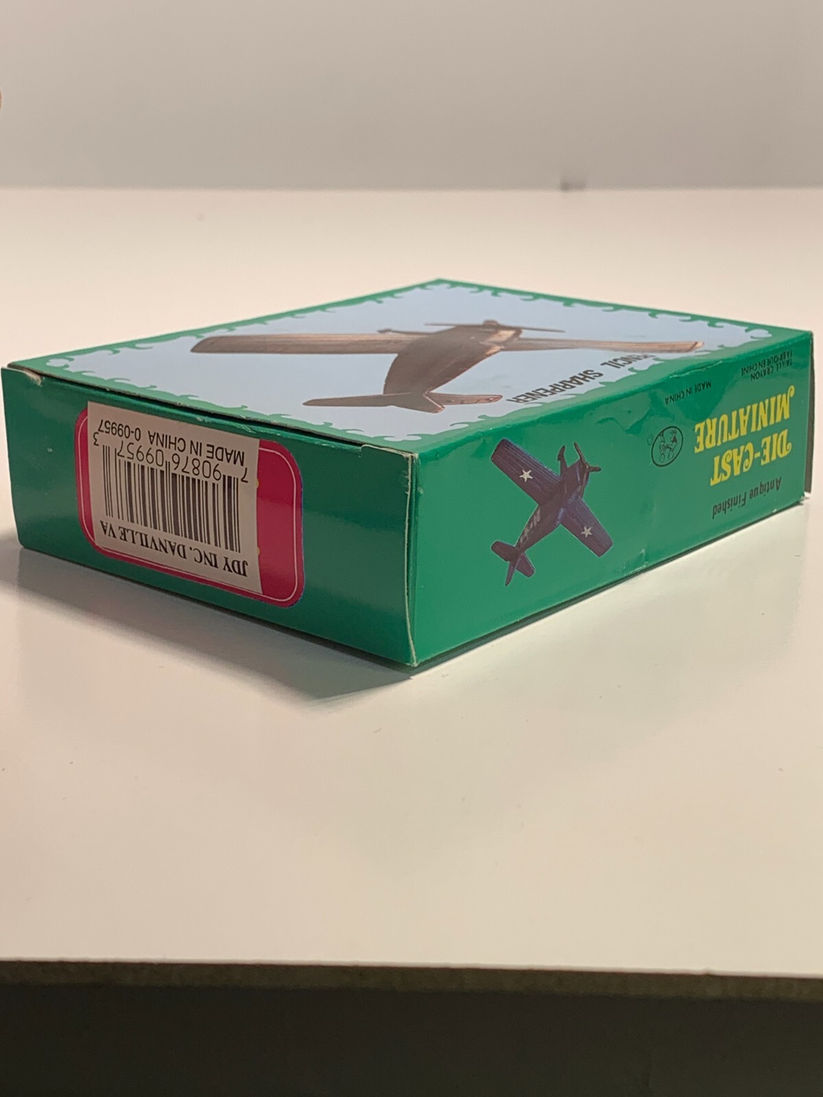Vintage Die-Cast Pencil Sharpener Small Engine Airplane With Box PSF1