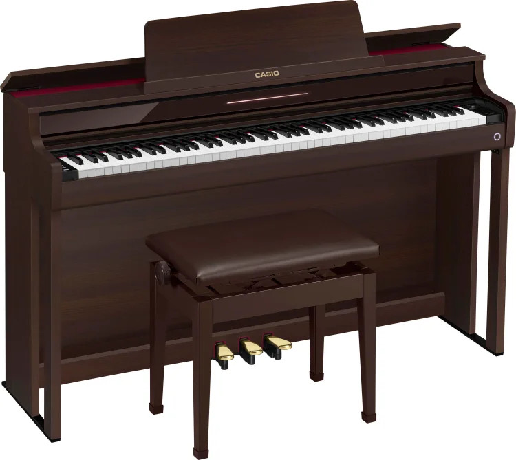Casio AP-550 Celviano Digital Upright Piano with Bench - Brown