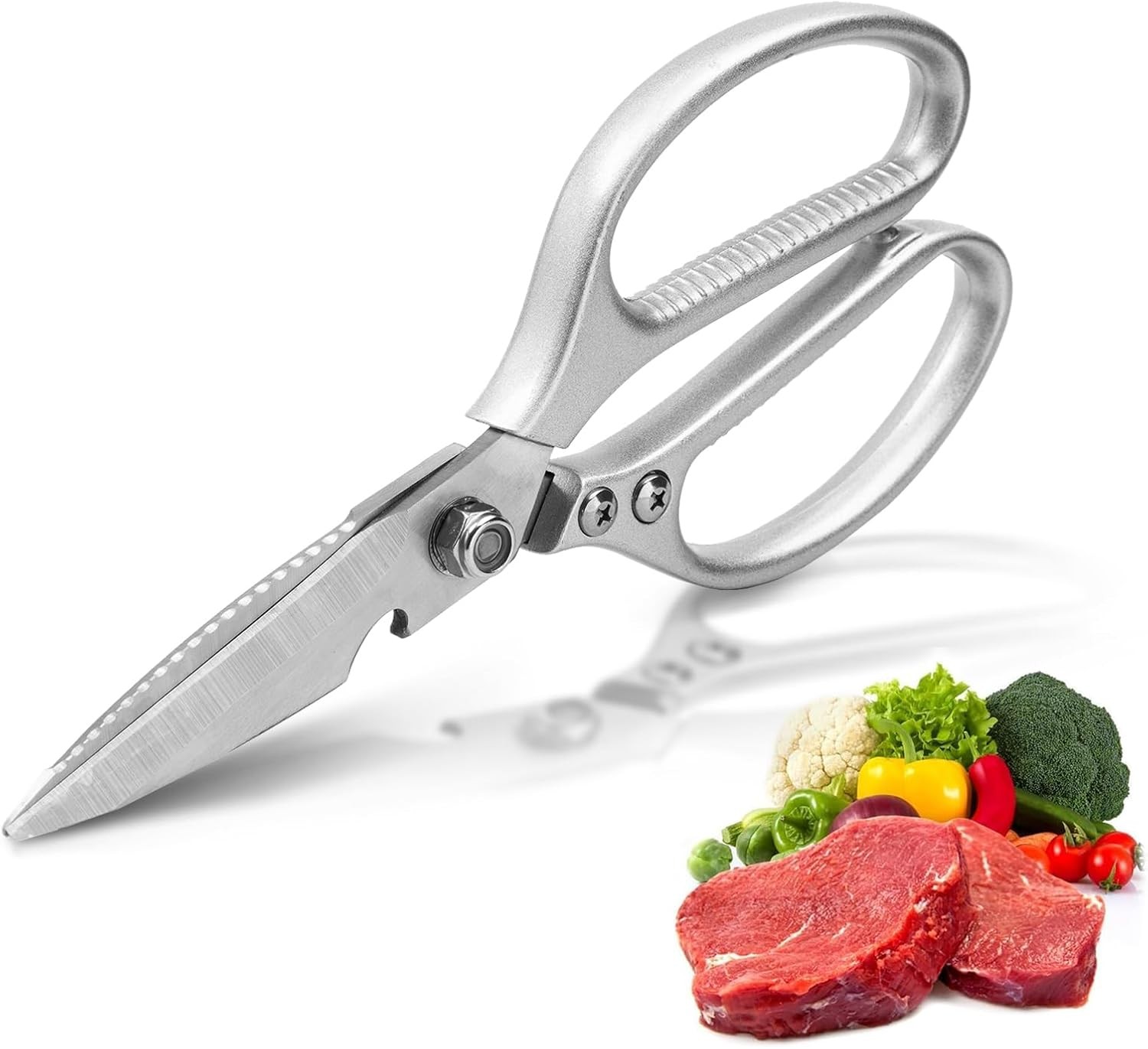 8.5" Kitchen Scissors for Food Chef Scissors Heavy Duty Culinary Scissor Full