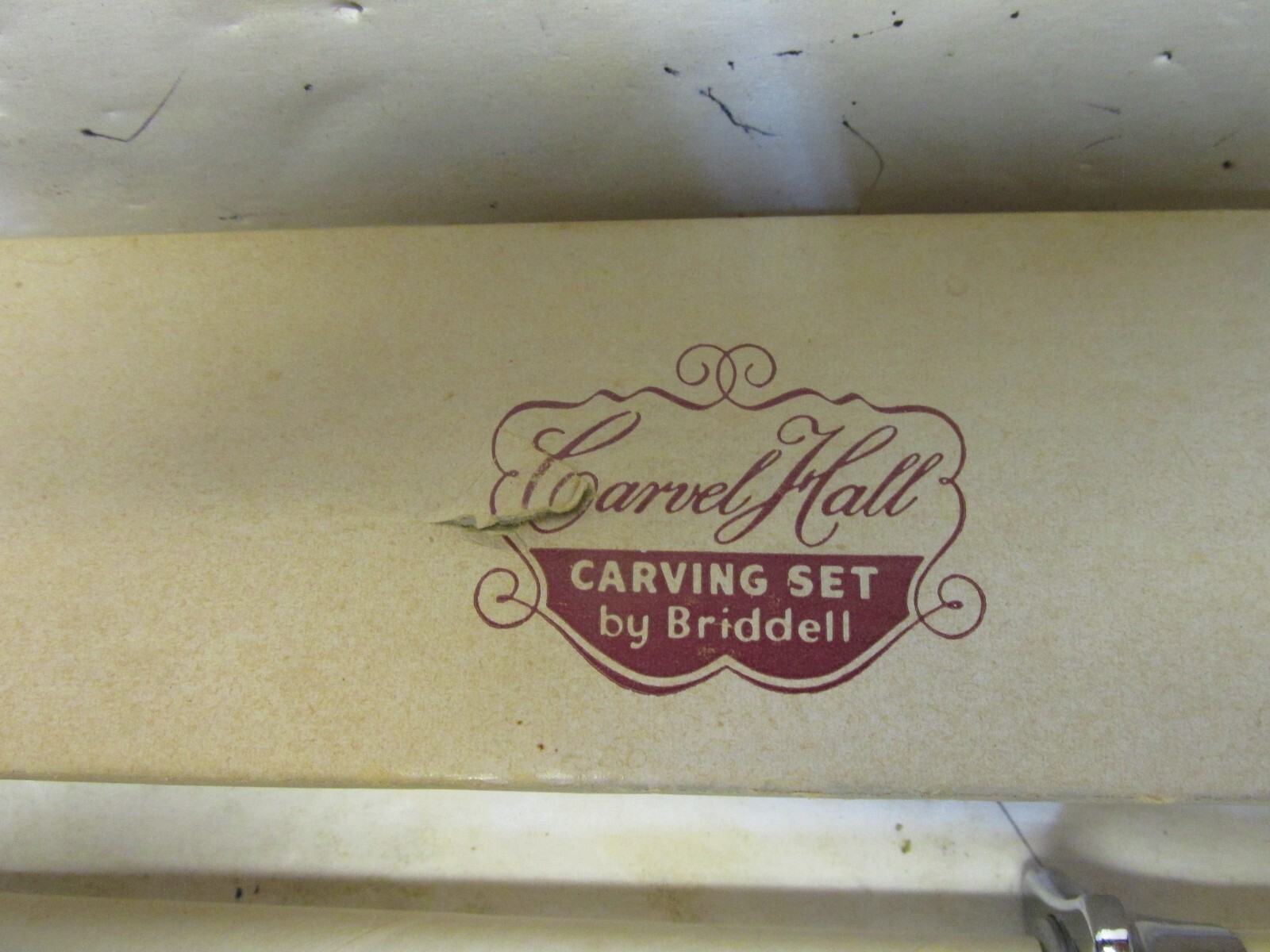 3 Pc Set Carvel Hall Fine Cutlery Briddell Carving Set Original Box 1950s
