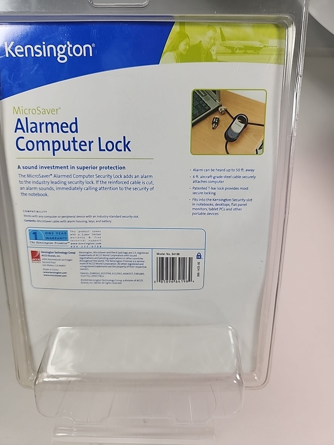 Kensington Microsaver Alarmed Computer Lock 64196-NEW Sealed