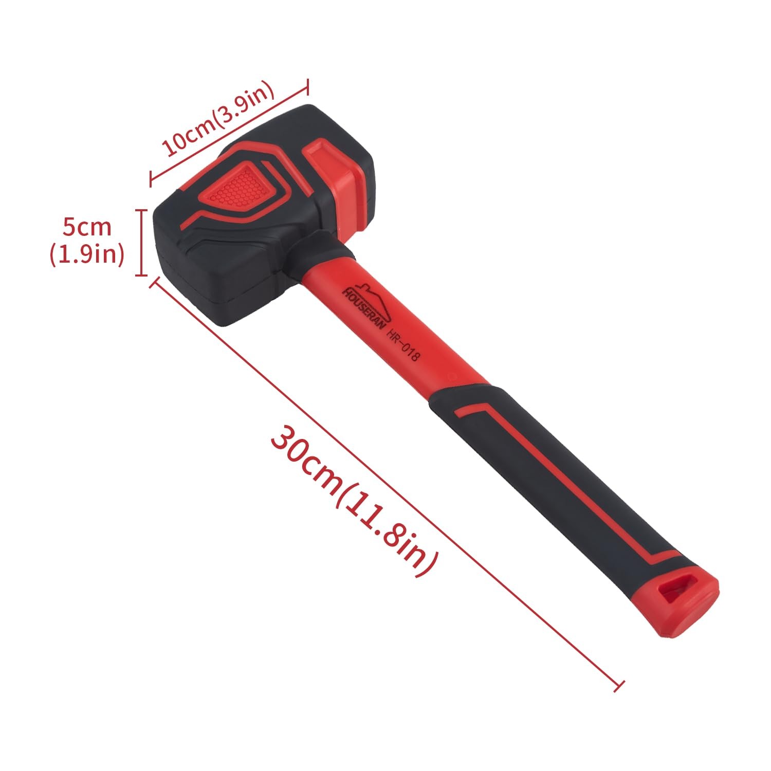 20 oz Rubber Mallet Hammer with Hook Solid Head Non-Slip Soft Grip Handle