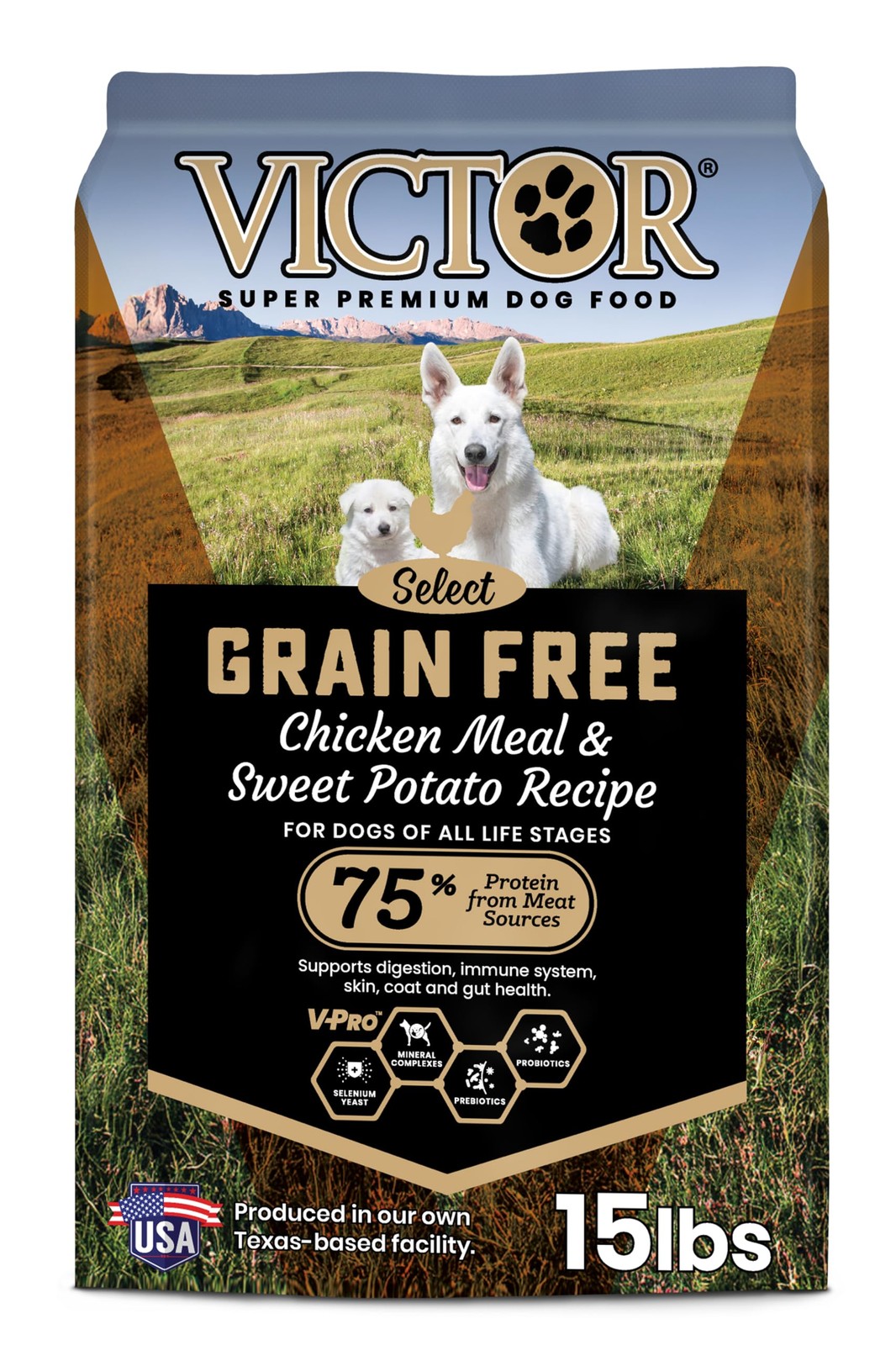VICTOR Super Premium Grain Free Dog Food – Chicken Meal & Sweet Potato – 33% Pro