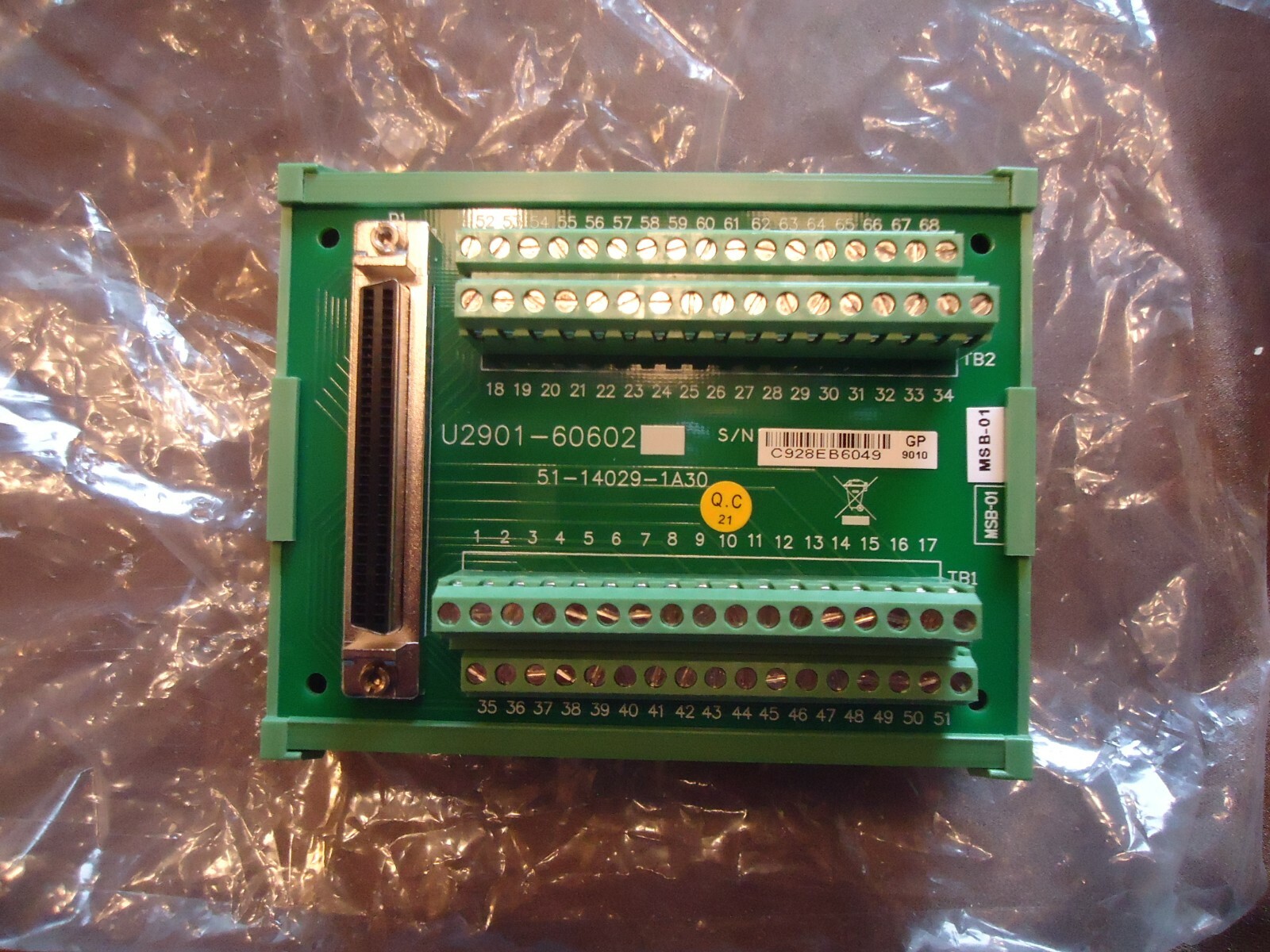 NEW DECA TERMINAL BLOCK/INDUSTRIAL INTERFACE M/N U2901-60602 FOR CAMERA.