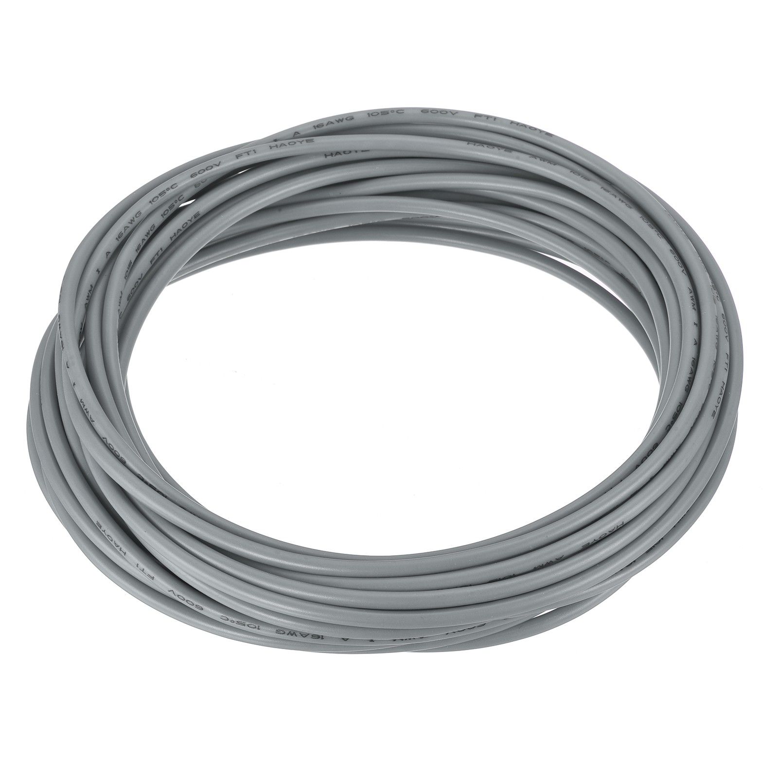 16AWG 16 Gauge Stranded Hook-Up Wire PVC Tinned Copper Wire 7.5m/25ft Gray