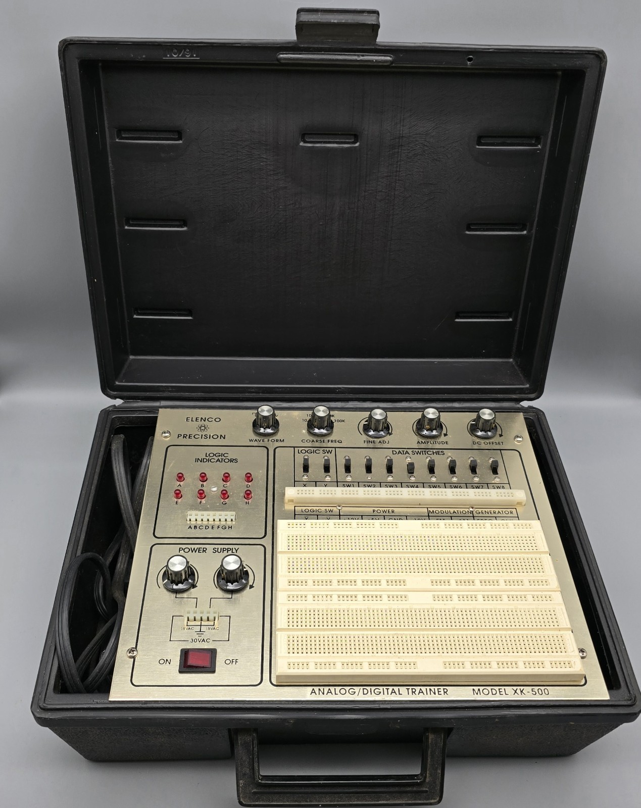 Vintage Elenco XK-500 Analog - Digital Trainer with Case - Powers On - AS IS