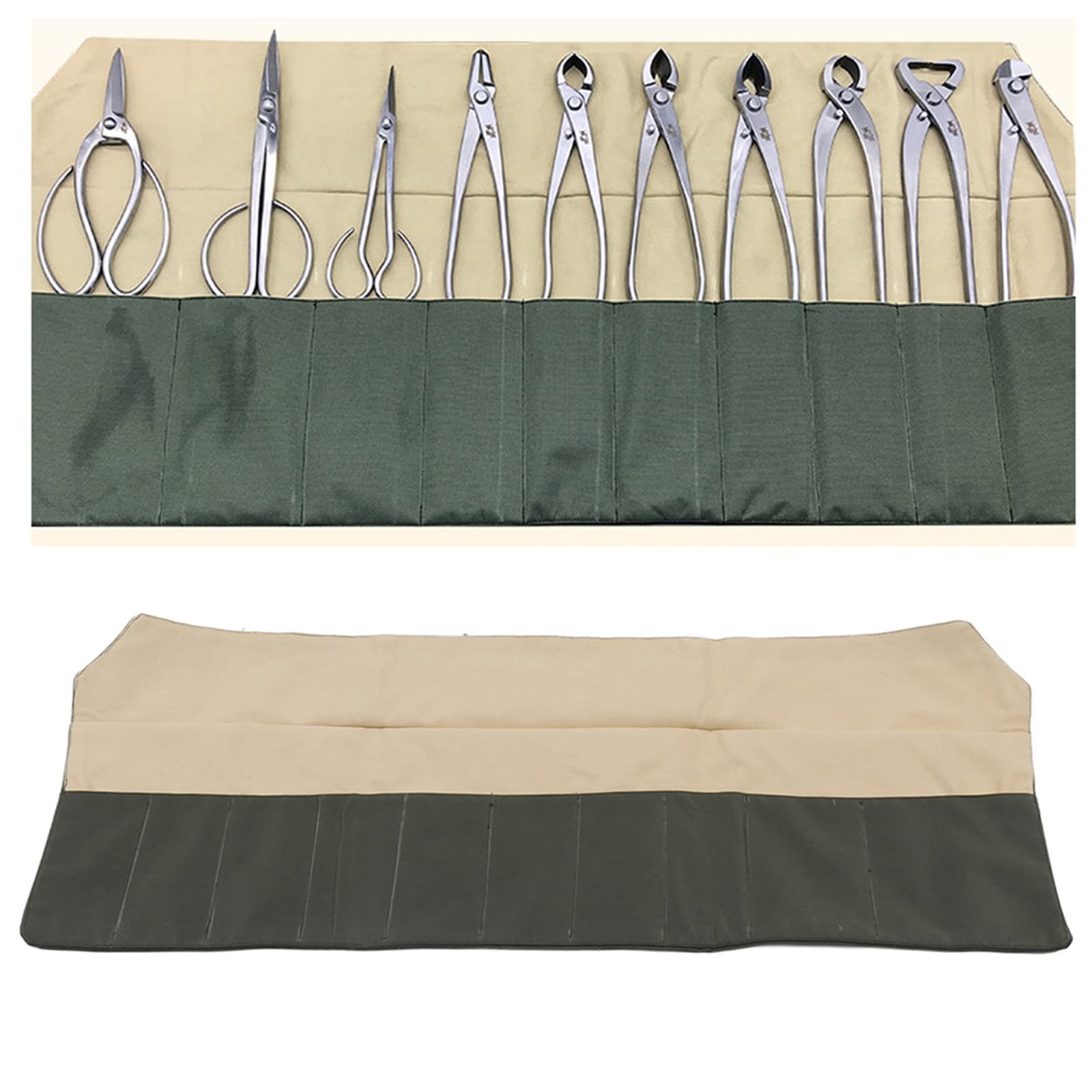 Tyenaza Bonsai Tool Roll, 10-Pocket Waterproof Canvas Bonsai Tool Case Heavy ...