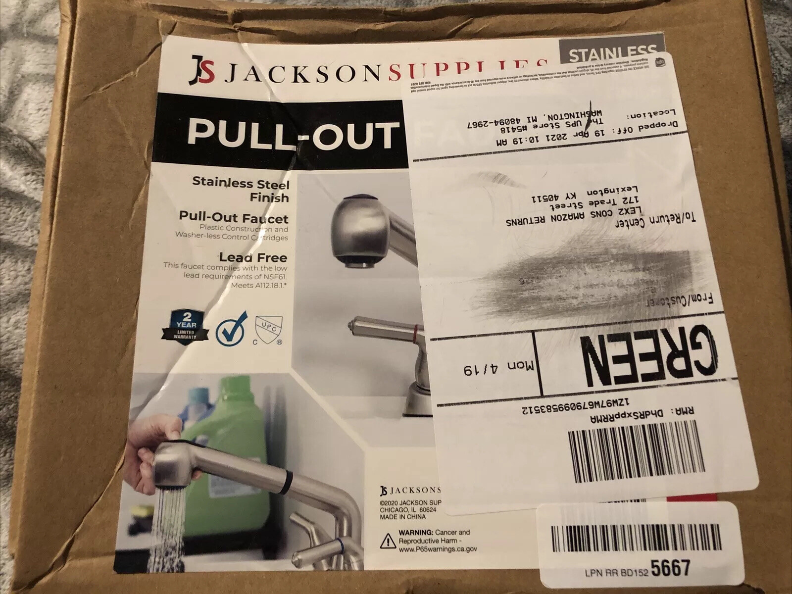 Jackson Supplies Dual Handle Pull Out Spray Faucet Stainless Steel Finish