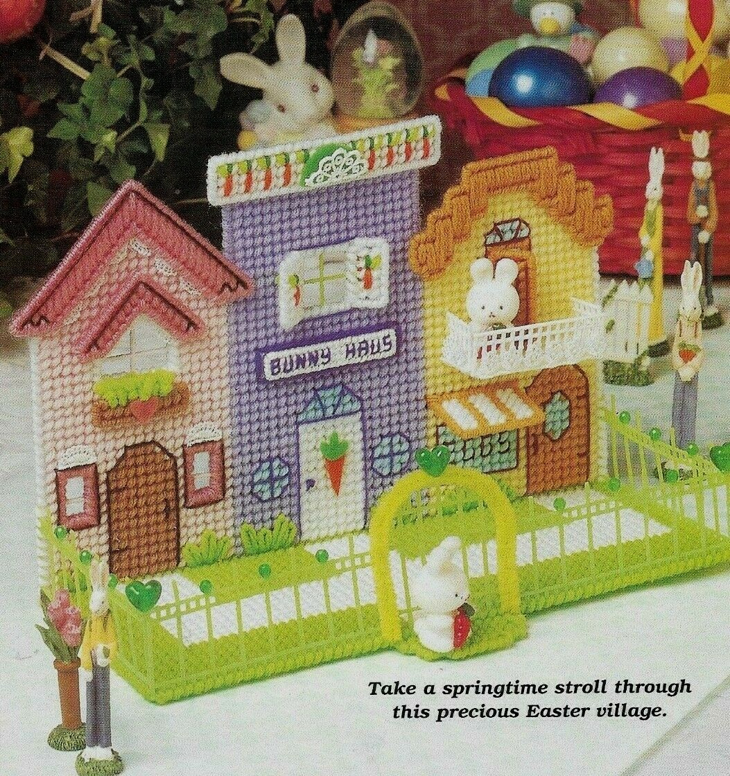 CARROT SHOPPE EASTER CANDY DISH BASKET PLASTIC CANVAS PATTERN INSTRUCTIONS