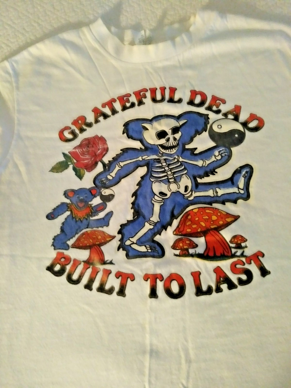 Grateful Dead VINTAGE 1989 BUILT TO LAST TEE-SHIRT SIZE M WHITE