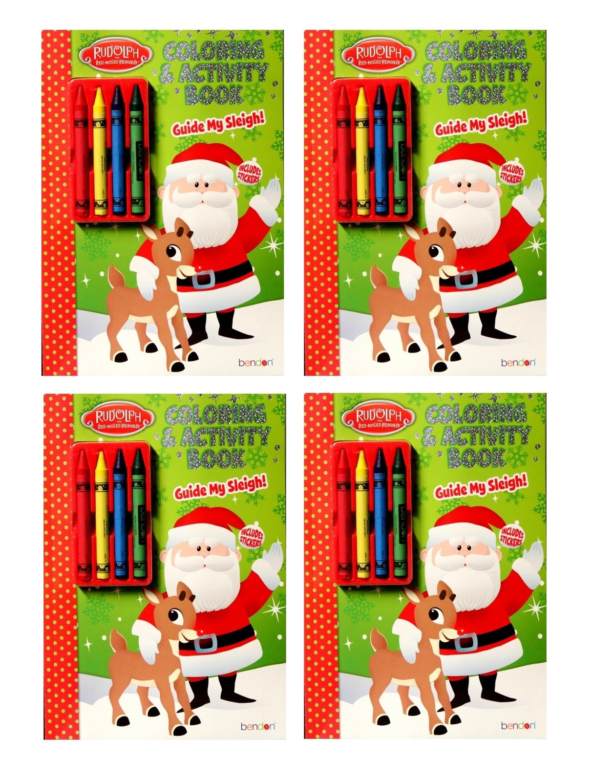Holiday Coloring and Activity Books 4 Pack Rudolph The Red-Nosed Reindeer