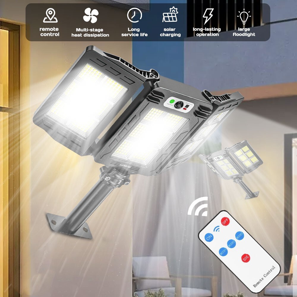 99000000LM LED Solar Wall Lamp Commercial Dusk To Dawn Outdoor Road Street Light