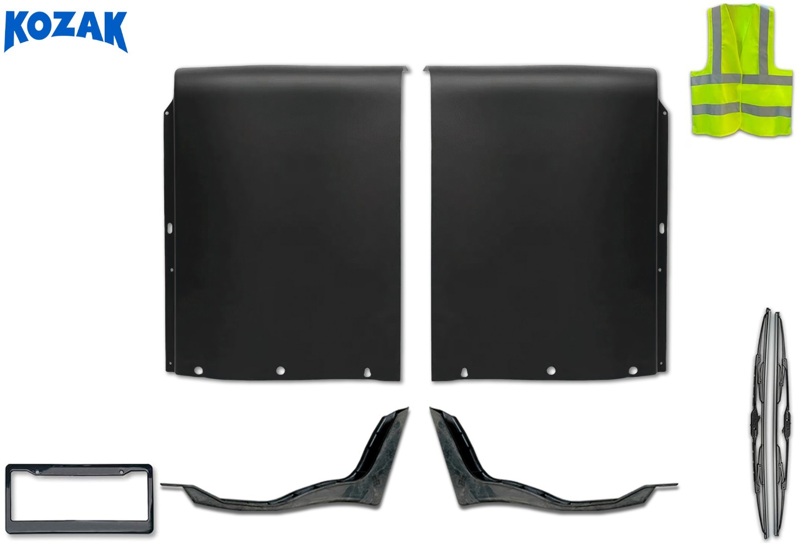 Top Fairings Cab Extenders w/Brackets Set Compatible with International LT625