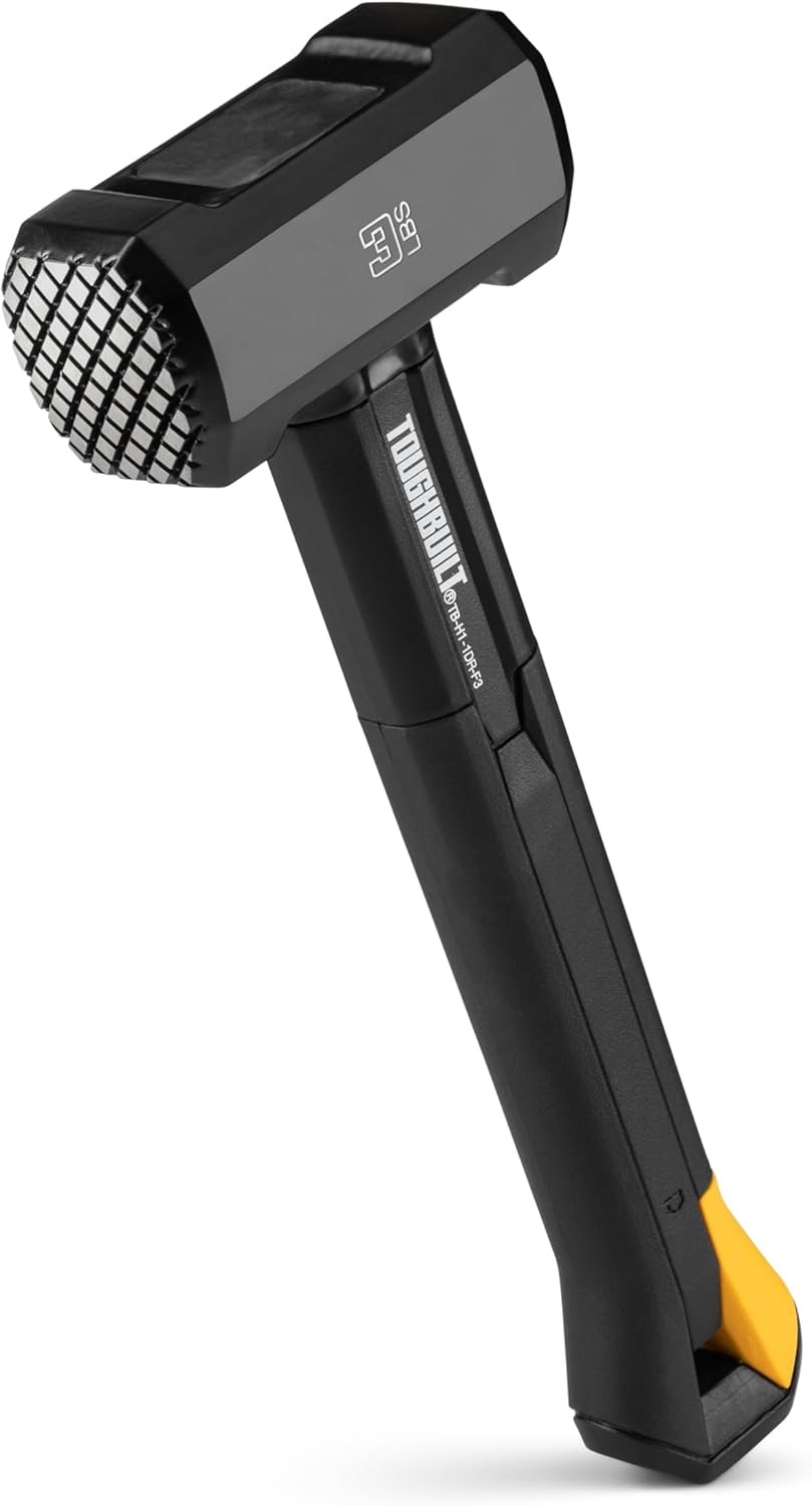 ToughBuilt – 3 lb. Fiberglass Drilling Hammer, Heavy-Duty Mini Sledge Hammer