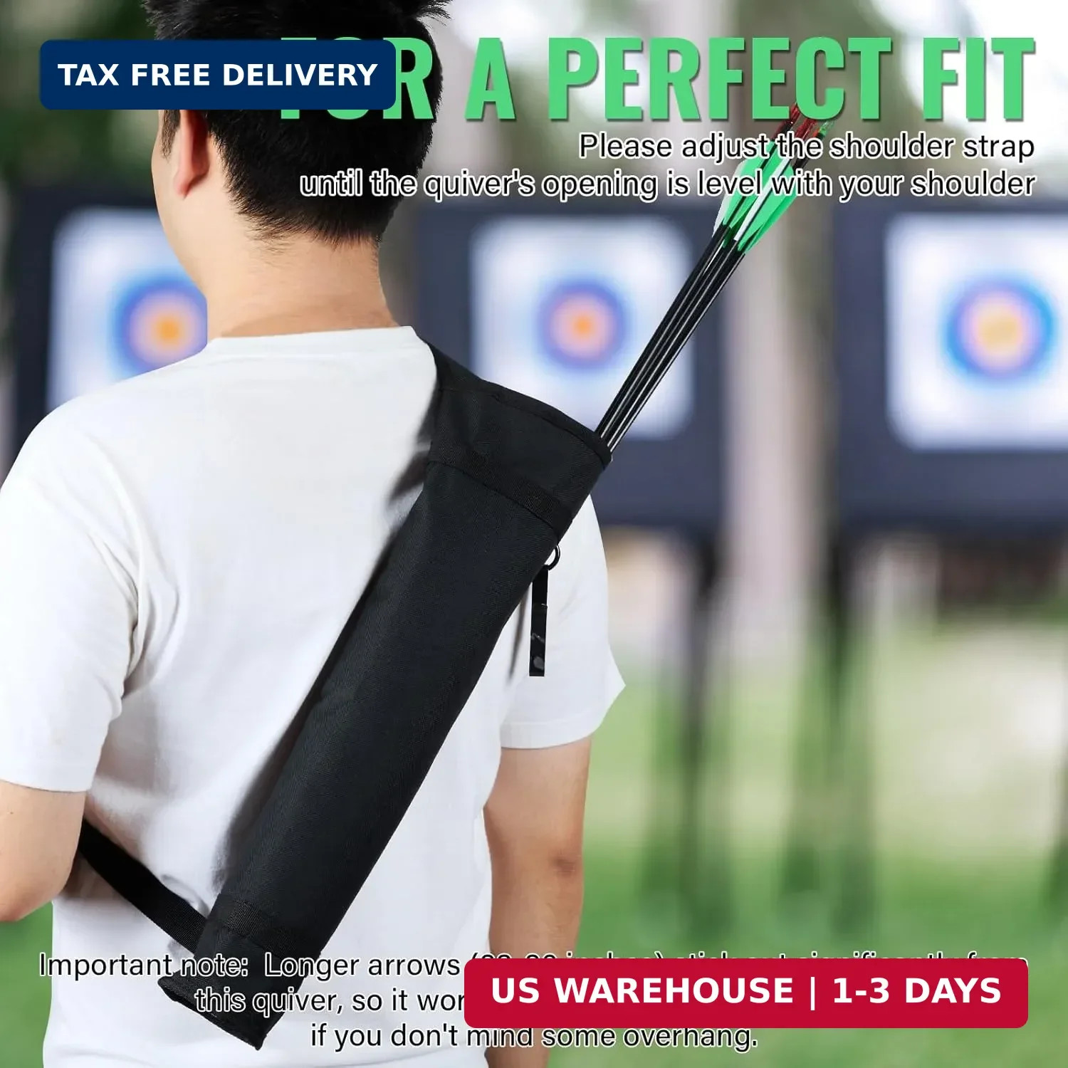 Archery Quiver - Adjustable Back & Hip Arrow Holder for Compound & Recurve Bows