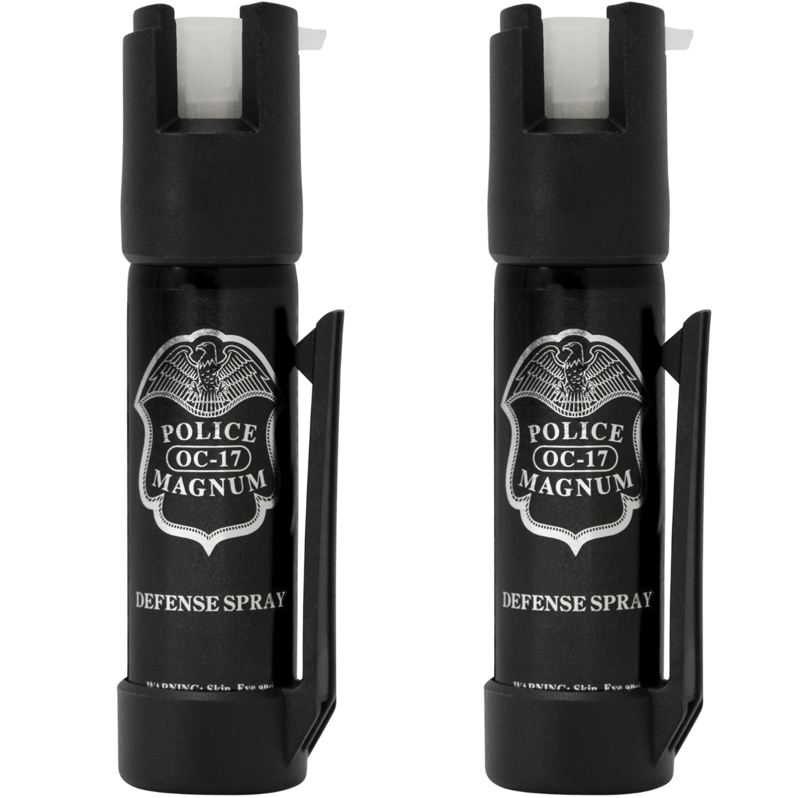 Police Magnum pepper spray self defense safety tool 2 pack 3/4oz BOTTOM CLIP