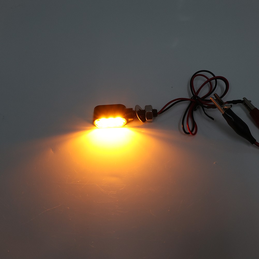 Motorcycle Turn Signal Mini Blinker Indicator Light Amber Black&Clear Universal
