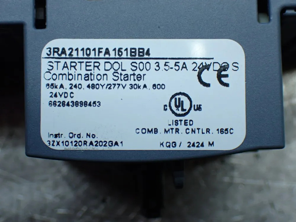 SIEMENS COMBINATION STARTER 3RA21101FA151BB4