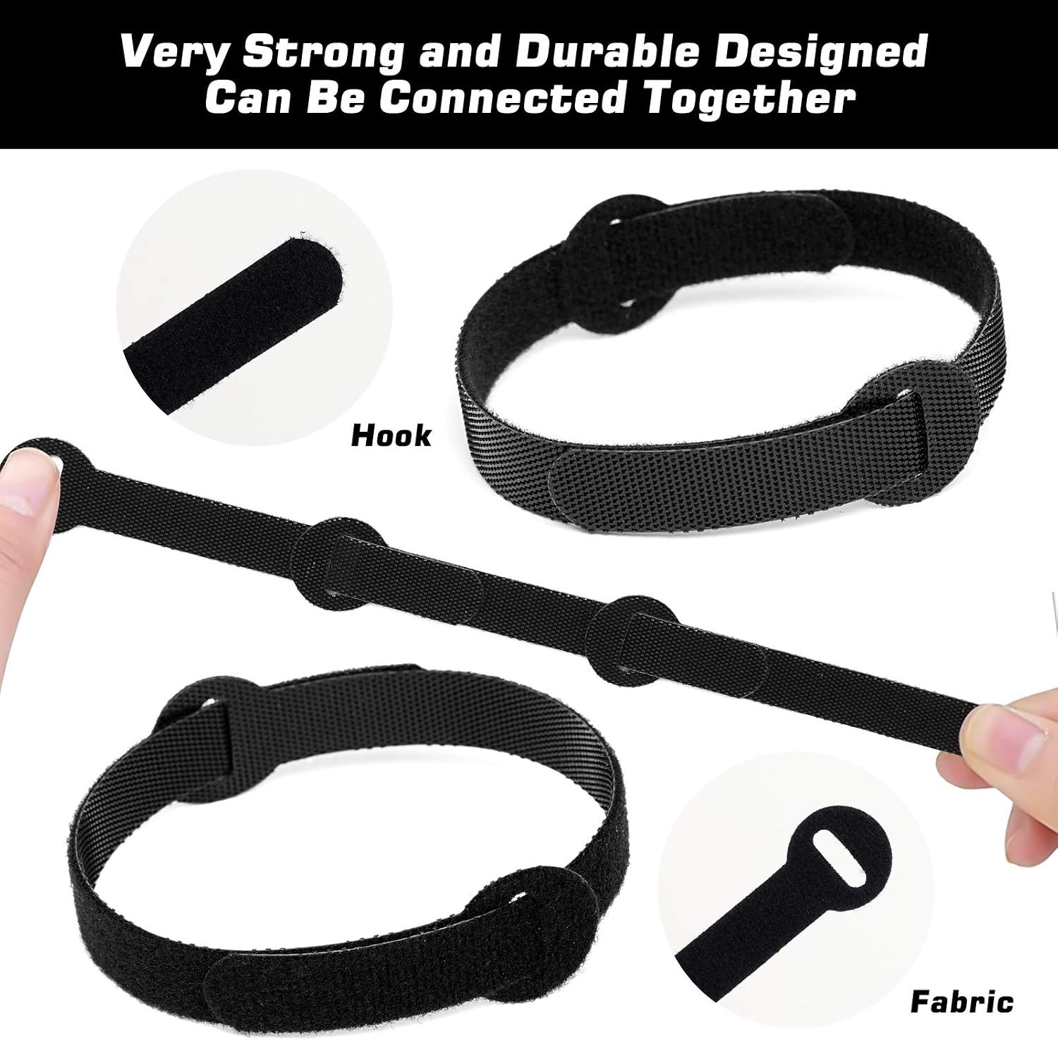 150PCS Multi-Size Reusable Cable Ties for Efficient Cable Management