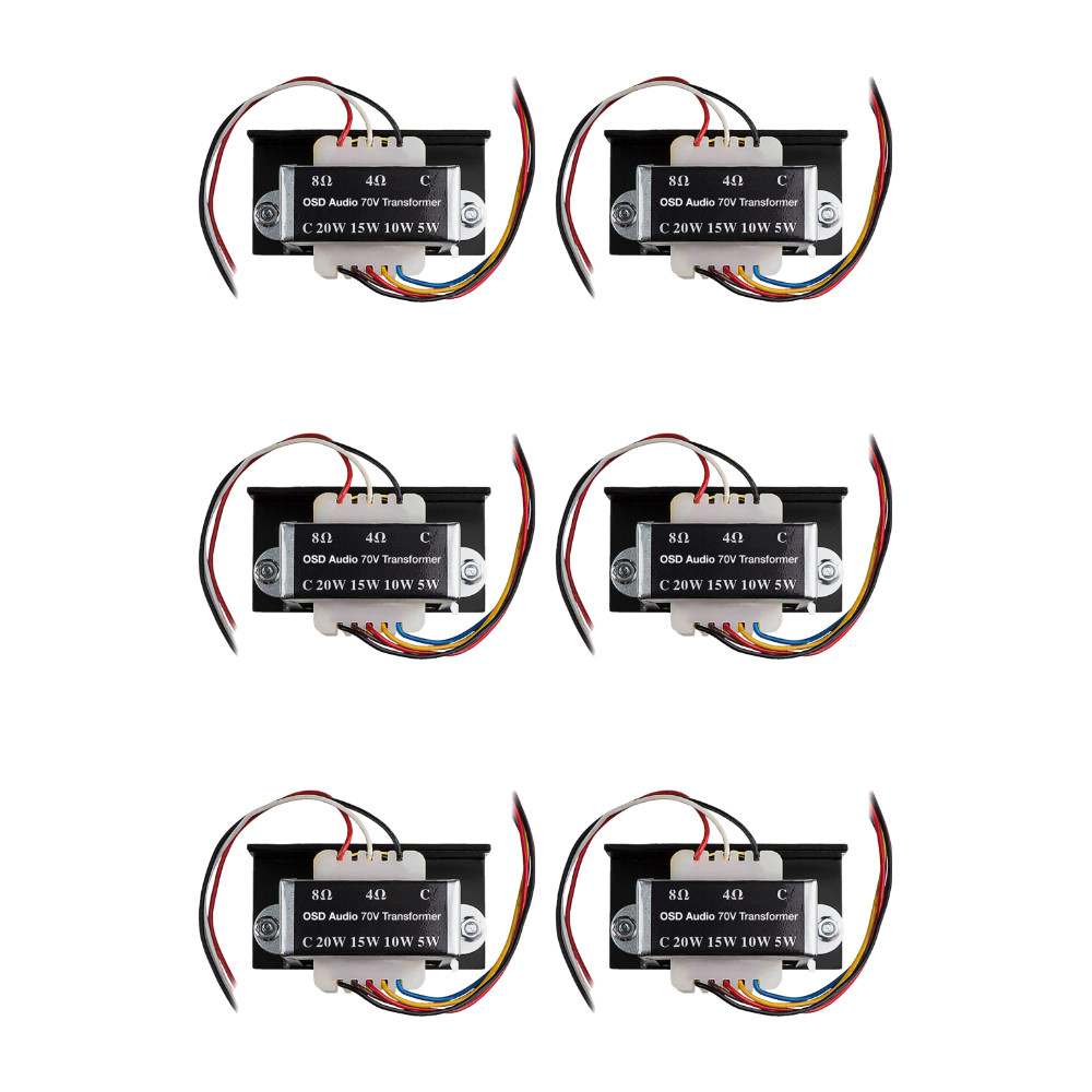 (6X) 70V Audio Transformer - Outdoor Rated - Converts 8Ohm to 70V Speakers EW70
