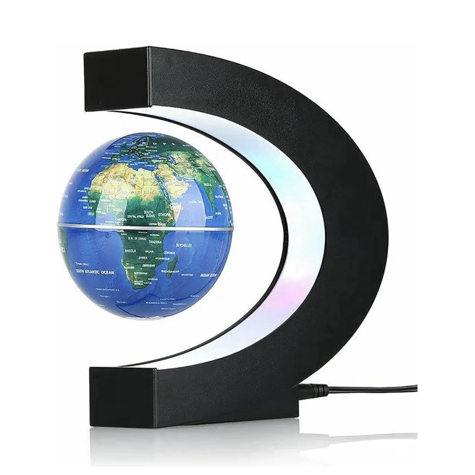 Levitating LED Illuminated Floating Globe Modern Multicolor Plastic Desk Decor