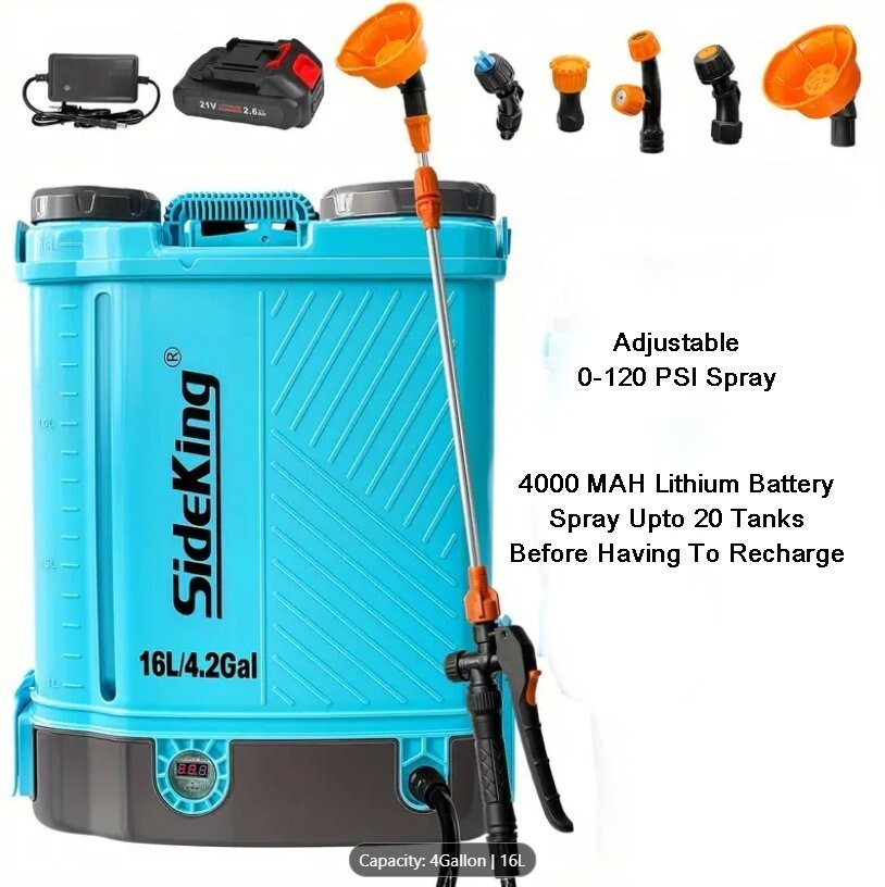 Carpet Cleaning Adjustable 0-120 PSI Lithium Battery Powered Sprayer