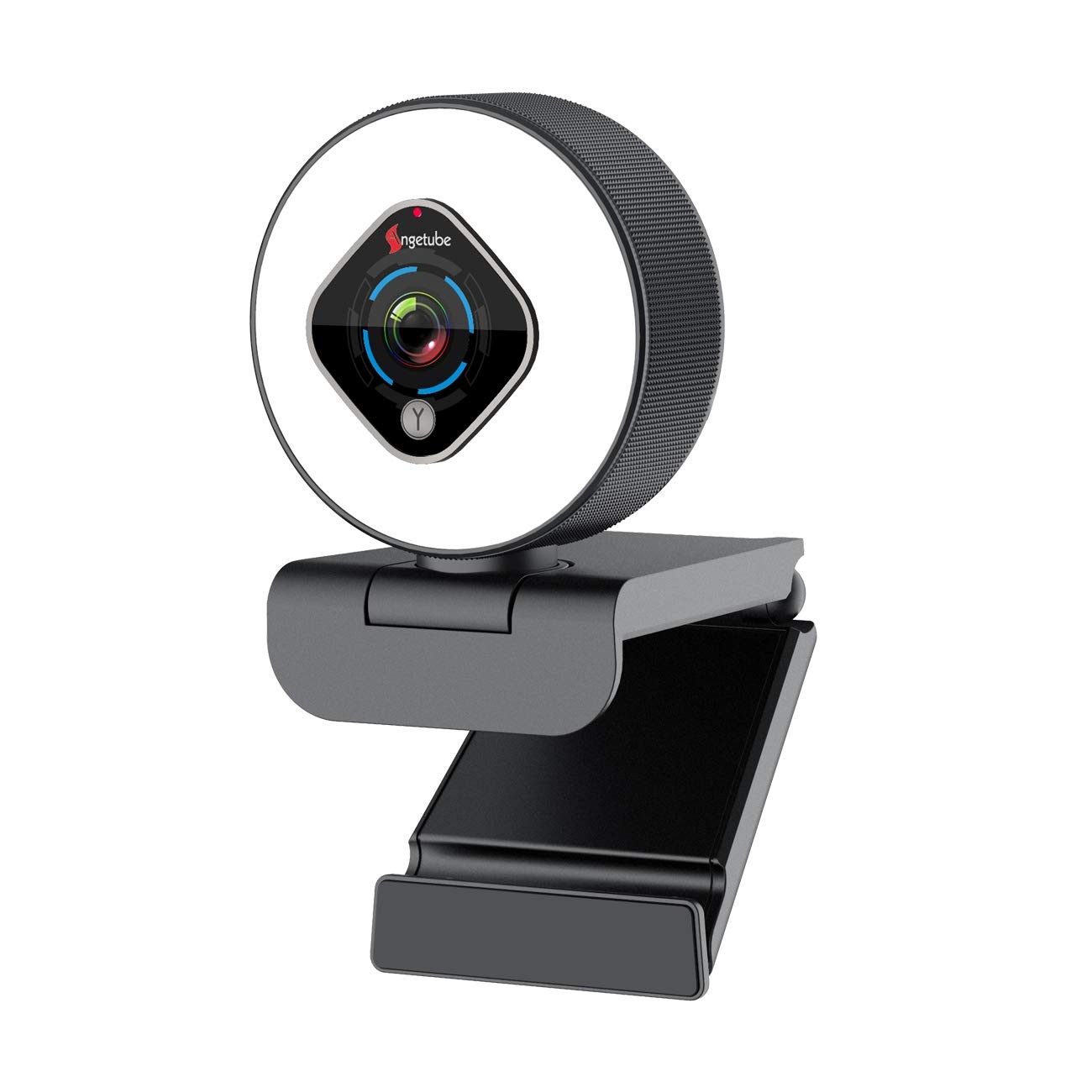 Streaming Webcam 1080P w/Ring Light, FHD Web Cam w/Digital Zoom