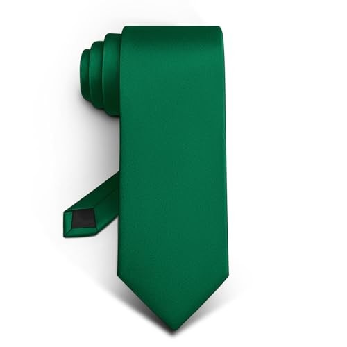 Men Neckties,Solid Color Neckties Texture for Gift Men One Size Green7631
