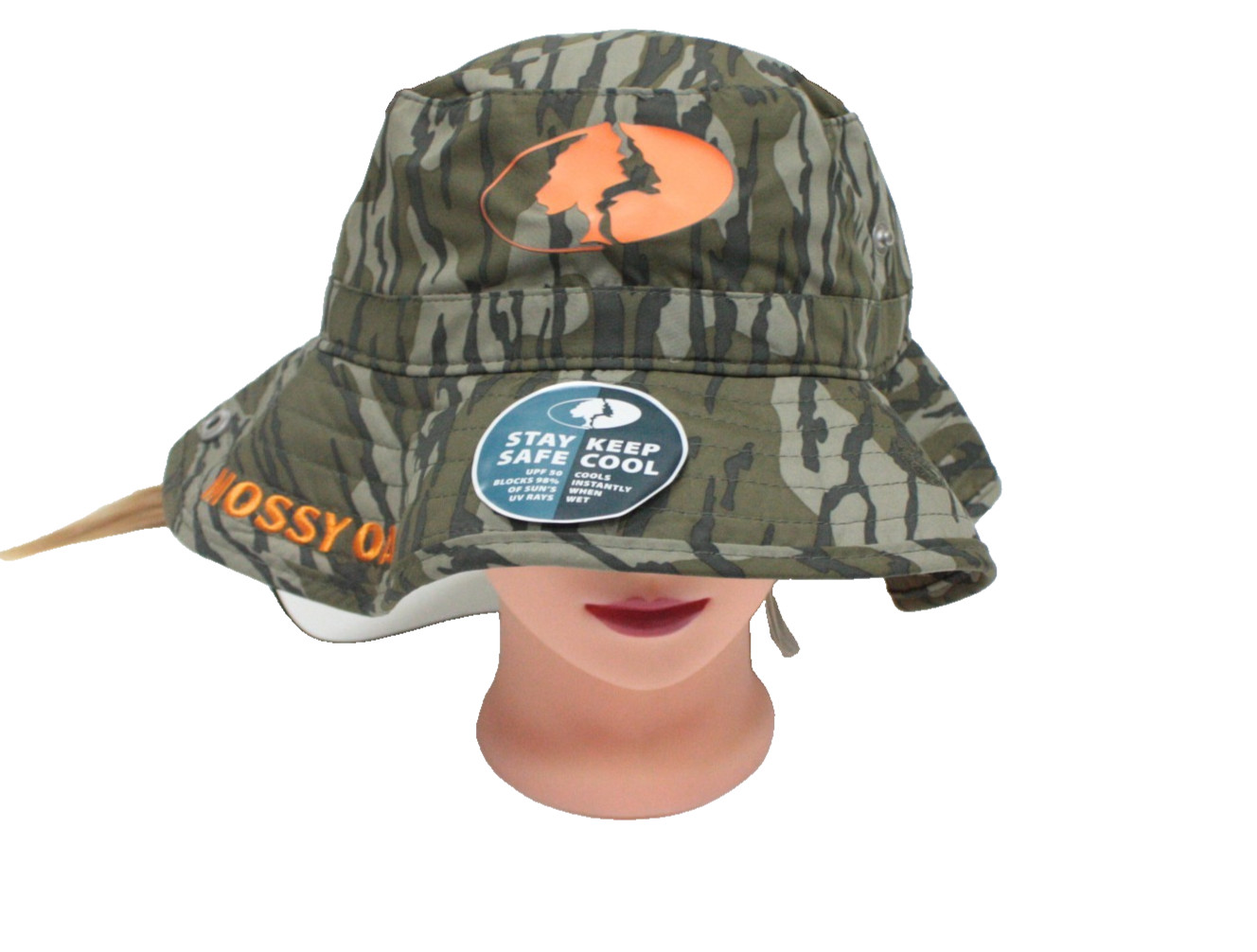 Mossy Oak Instant Cooling Camouflage Bucket Hat Adjustable Chin Strap