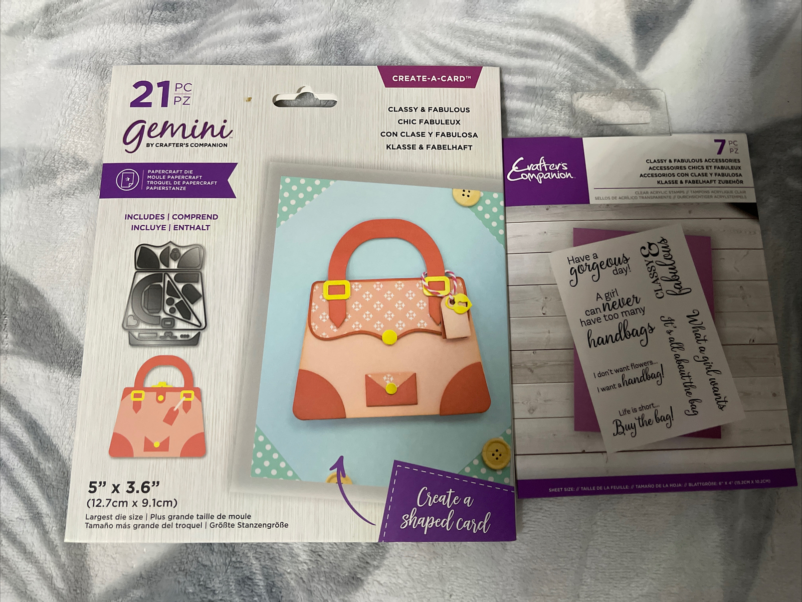 Crafter's Companion Classy Shaped Card Stamps/Dies New 791732