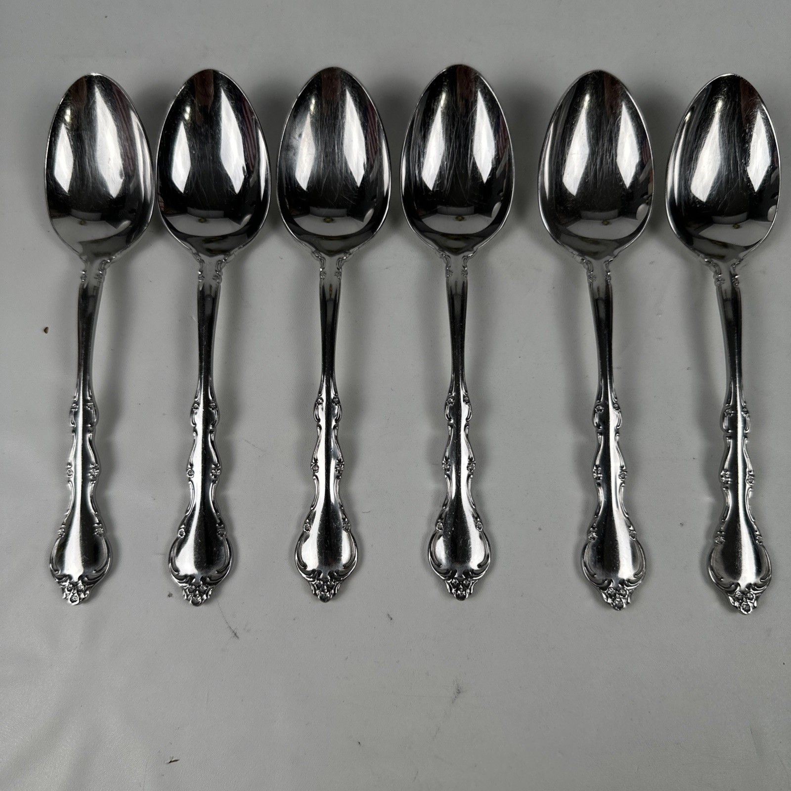 International Lyon ALLURE Stainless 6 7/8" Oval Soup Spoons Set of 6