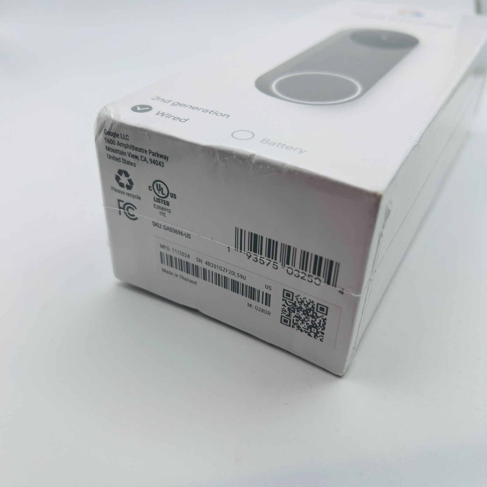 Google Nest Doorbell - (Wired, 2nd Gen) - Ash Grey Video Camera