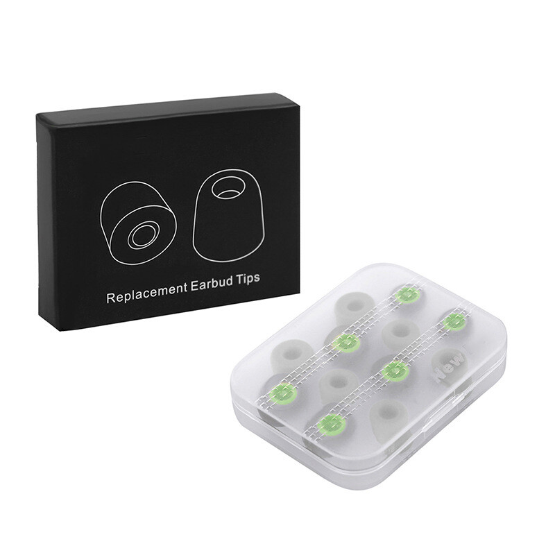 6 Pair Memory Foam Ear Tips Premium Ear Tips Silicone Replacement Earbud Earbuds